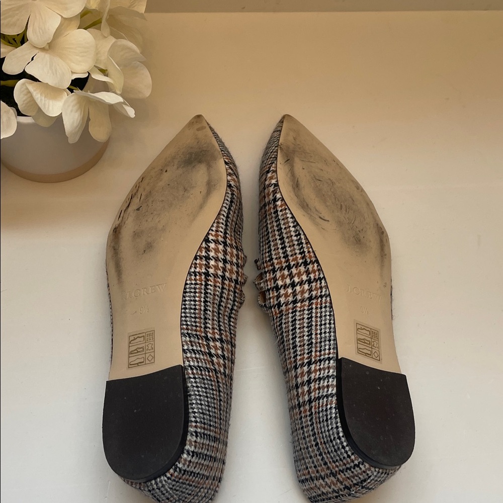 Stylish Plaid Women's Glen Plaid Mary Jane Pointed Toe Flats - Picture 5 of 6